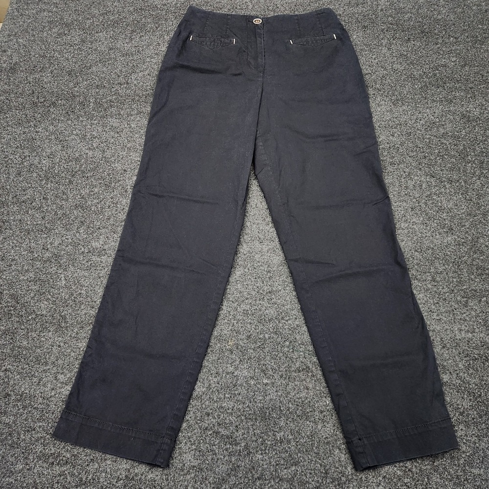 Maeve By Anthropologie Womens 6 Black Straight Leg Cropped Pants Pockets
